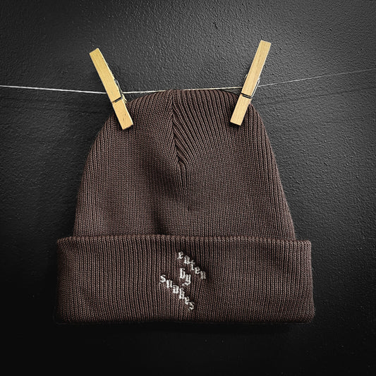 Organic Cotton Premium Cuffed Beanie - Logo embroidery (Black)